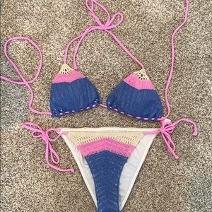 Victoria secret knit striped string bikini